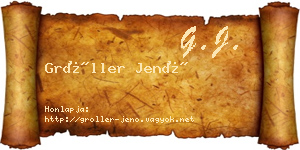 Gröller Jenő névjegykártya